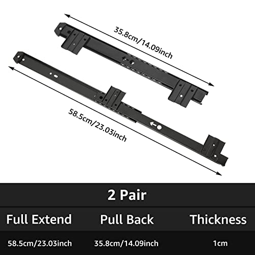 ZOFUN 2 Set Under Desk Keyboard Shelf Runners, 350mm Under Desk Drawer