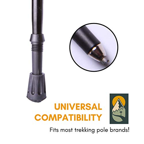 Hiker Hunger Extra Durable PVC Rubber Tip: Trekking, Hiking, and Snowshoe Poles Accessories & Replacements Fits Most Walking Poles (6 PVC Pack Rubber Tips) - USA Based Brand