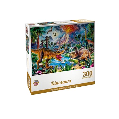 Masterpieces Rompecabezas de 300 piezas para adultos y familias - Dinosaurios - 19.25" x 26.63" miniatura 1