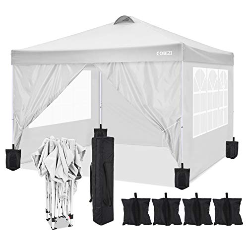 COBIZI Toldo emergente 3x3M Plegable 210D y 600D toldo de Tela Oxford Impermeable Tienda Comercial de jardín de Playa para Senderismo, Camping, Pesca, picnics, Salidas Familiares (Azul)