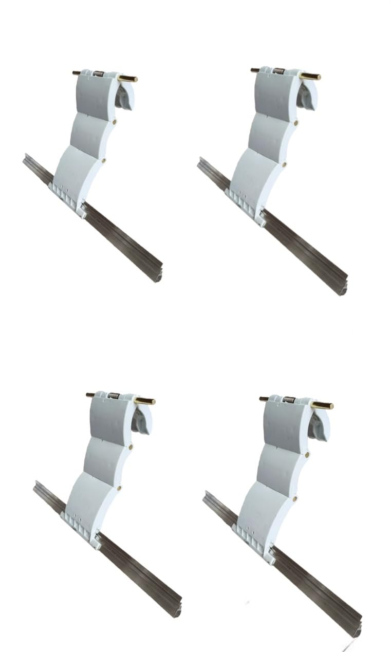 X4 Lot de 4 sangles de verrouillage automatique pour porte de garage, compatible avec lattes de 77 mm et 55 mm, blanc