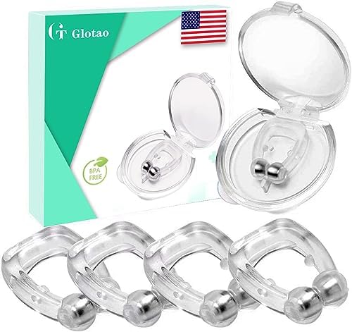 Anti Snore Clip, Magnetic Nose Clip,Silicone Anti Snoring Device for Better Sleep Quality, Comfortable & Professional Snoring Solution Sleeping Aid for Men Women, Snore Stop - 4 Pack
