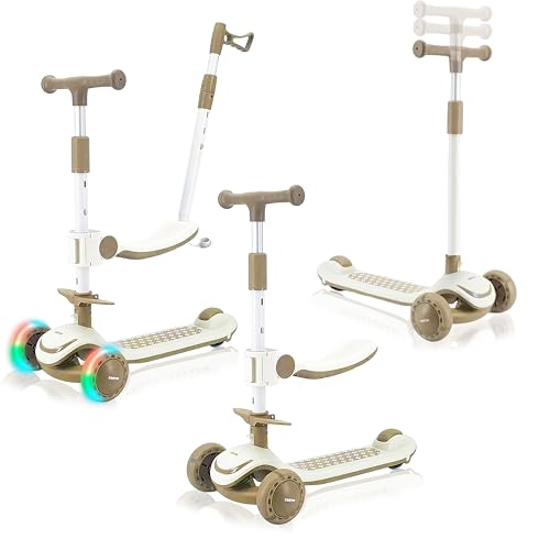 Patinete infantil, patinete infantil de 3 años, correa de ruedas, LED, altura ajustable, scooter, patineta, plegable, Globber, Camtun