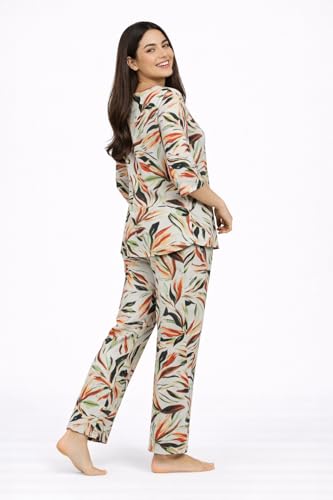 Image of Duchess Women's Viscose Cotton Rayon Printed Night Suit Top and Pajama Set