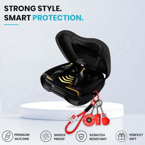 Image of Soft Silicone Case Cover for GoBoult Audio UFO | GoBoult Astra | GoBoult Mustang Torq with Gym Boxing Keychain (Red)