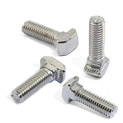 Boeray Metric M5 x 12mm Thread T Slot Drop-in Bolt T-Bolt Hammer Head Bolt T Screw Stud for 2020 Series Standard 6mm T-Slot Aluminum Extrusion Profile Pack of 50