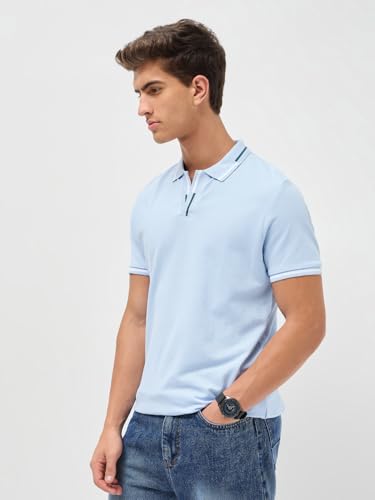 Image of Urbano Fashion Men's Solid Regular Fit Half Sleeve Cotton Polo T-Shirt