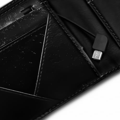 Image of Arista Vault Smart Leather Wallet for Men - GPS Bluetooth Tracker, Anti-Theft RFID Blocking, Phone Finder, Anti-Lost Alarm, Premium Slim Design, Works with Android & Apple Devices (Modern, Black)
