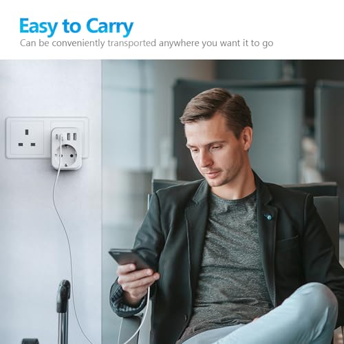 JSVER Reiseadapter Weltweit Set,Internationaler Reisestecker Adapter mit USB C, Typ A/C/G/B/I/M Stecker Steckdosenadapter mit 4 USB Reiseadapter für USA/Canada/Europa/UK/Südafrika/Japan/China/AUS