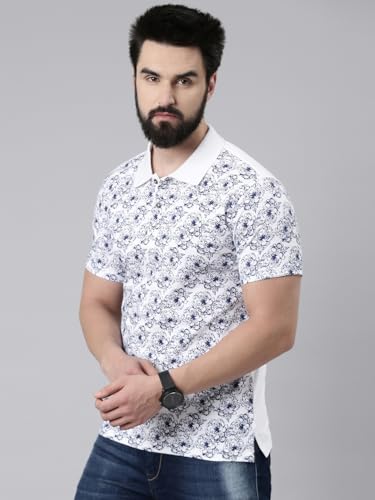 Image of KRYPTIC Men's Ultra-Soft Cotton Rich Casual Printed Half Sleeve Regular Fit Classic Polo T-Shirt - Soft, Cool & Stylish Everyday Wear
