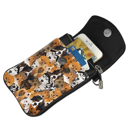 Dogs Different Breeds Print Small Crossbody Bags for Women Leather Cell Phone Purses Mini Leather Shoulder Handbag Adjustable Strap4
