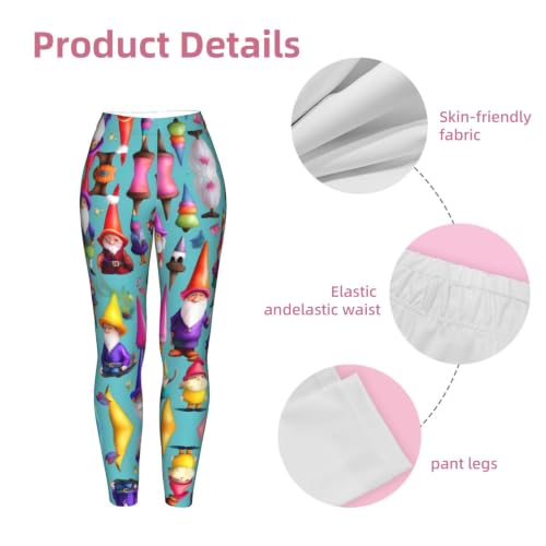 Leggings de compresión moldeadora y malla elástica con gnomos para gimnasio 6
