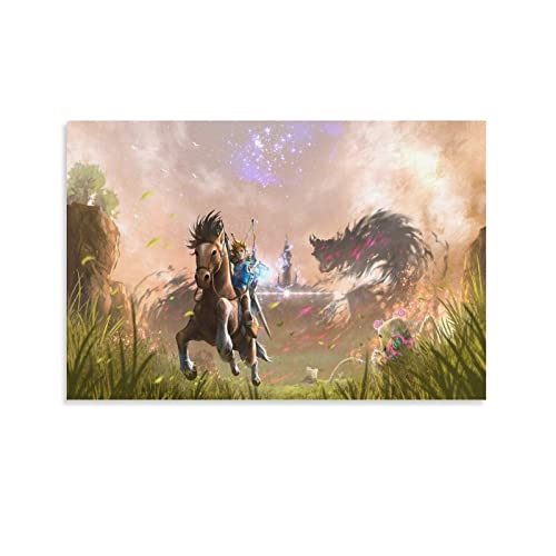 JEENET Zelda - Póster decorativo para pared, diseño de lienzo y arte con texto en inglés «Modern...
