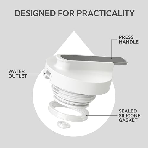 Image of IDEUS Thermal Coffee Carafe 50oz (1,400ml), Stainless Steel Double Wall Insulated Vacuum Flask, Water Jug Coffee Server and Beverage Dispenser, Heat and Cold Retention, White