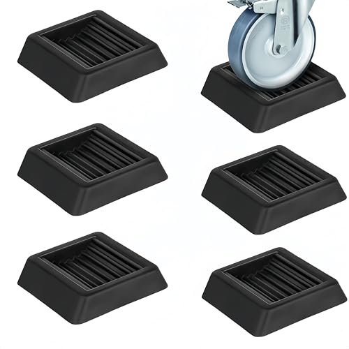 キャスターストッパー 6個入り キャスター固定 滑り止め 車輪止め 家具 椅子 家電用 振動吸収 床保護 傷防止 防音効果 ブラック