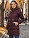 ROYAL MATRIX Women's Packable Puffer Coat, Regular and Plus Size Lightweight Puffer Coat Long Puffer Coat with Hood (Wine, S)