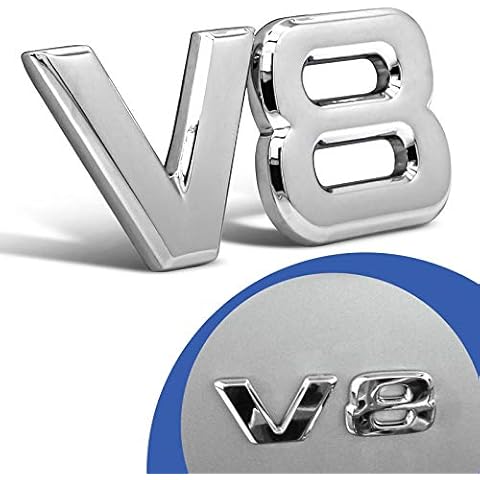V8 Emblem Sign Chrome 3D Logo Token Car Decal Tuning Sticker Metal Symbol Cover