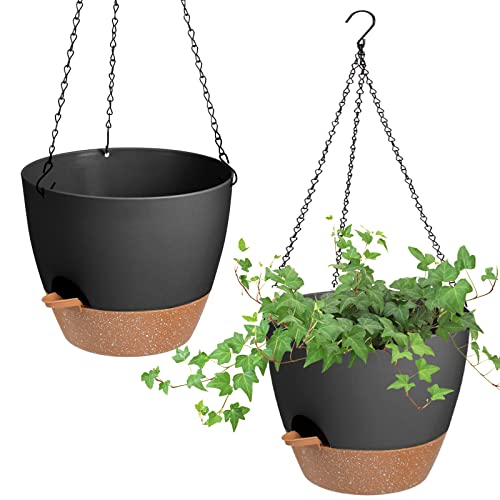 Hanging Planters for Indoor Outdoor Plants, 2 Pack Self Watering ...