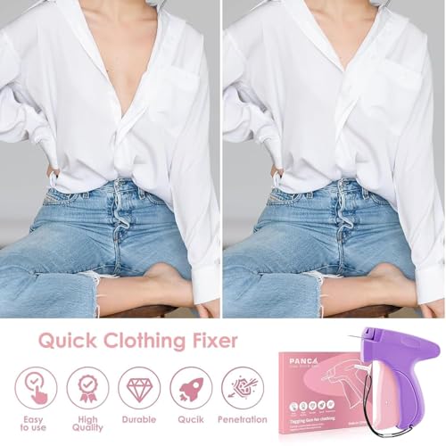 Image of PANCA Quick Clothing Fixer Mini Stitch Gun | Handheld Sewing & Tagging Gun for Clothes, Saree Pleats, Dupatta Tucking | Portable Stitching Tool with 5 Needles & 1000 Fasteners