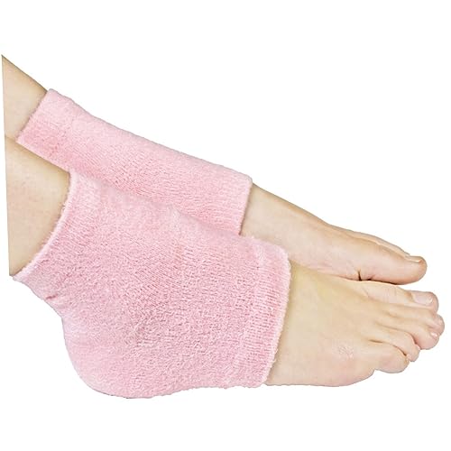 Healeved Moisturizing Toeless Heel Socks Vented Toeless Gel Socks for Dry Hard Skin Enriched Recovery Socks Pink
