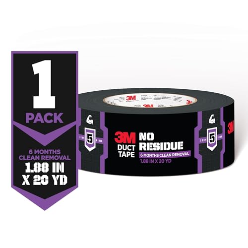3M No Residue Duct Tape, 1.88 in x 20 yd, 1 Roll, Removes Without a Trace, Great for Bundling...