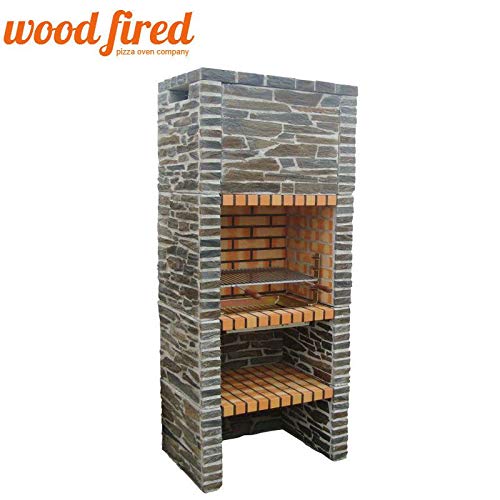 Woodfired Outdoor Brick/Stone Masonry Mediterranean Bbq With, Shelf (Model 2)