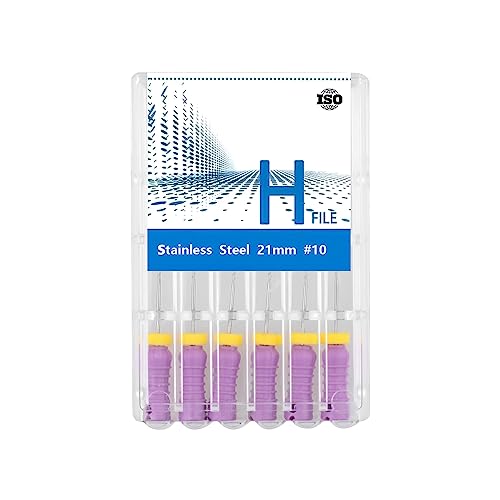 Xux 6Pcs/Pack Endo H-File 21Mm/25Mm Hand Use Stainless Steel Endodontic Files #10 Endo Rotary Files thumb #1