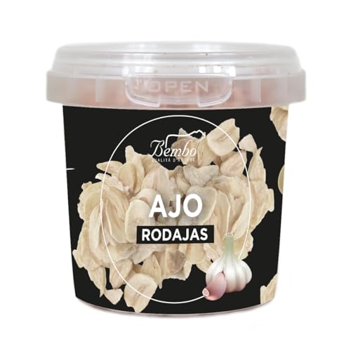 Ajo en rodajas 50 g - 100% natural, obtenido a partir de ajo secado con delicadeza, sin añadir aditivos y apto para dietas veganas