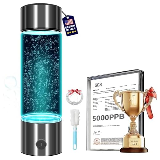 2025 New Hydrogen Water Bottle-Hydrogen Concentration up to 5000 PPB【SGS-Certified Hydrogen Generator】2025 SPE/PEM Technology Odorless Double Hydrogen Content for Sports/Home/Office/Travel HC2