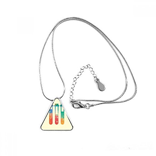 Collier tube à essai chimie pendentif triangle cadeau décoratif original