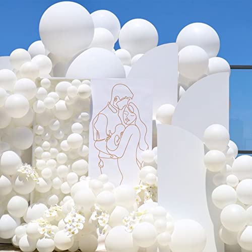 Image of PartyWoo Balloons, 50 pcs 5 Inch Matte White Balloons, for Balloon Garland or Balloon Arch as Party Decorations, Wedding Decorations, Neutral Baby Shower Decorations, White-Y13 (Pack of 3)