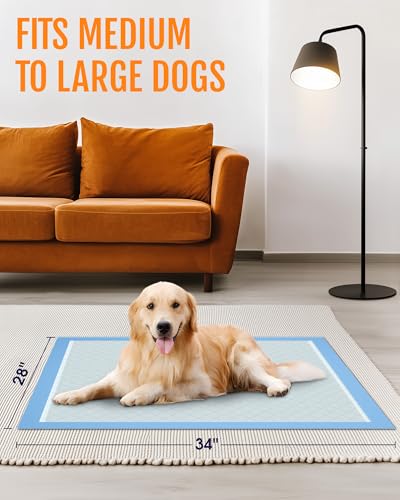 Image of Powools Puppy Pads - 80 Packs, 34 inchx28 inch Ultra-Large Puppy Pads, Tear-ResistantPee Pads for Dogs, 6-Layer Ultra-Absorbent & Quick-Dry Black Training Pads