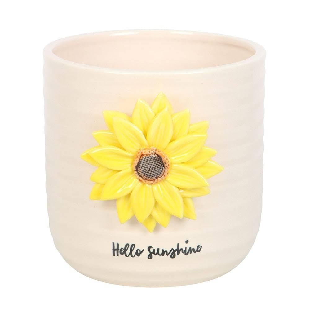 Something Different Hello Sunshine Sunflower 3D Plant Pot (One Size) (Ceramic/Yellow)