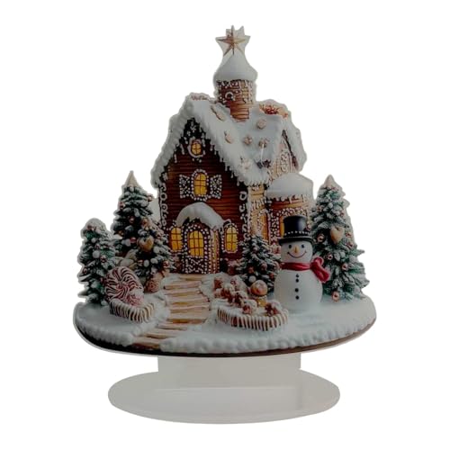 BNF® Christmas Gingerbread House Tabletop Ornament 6.7x7.8inch for Office Desktop-Home & Garden | Holiday & Seasonal Decor | Christmas & Winter | Ornaments