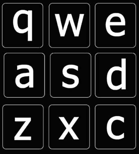 Pegatinas de teclado letras minúsculas grandes US negro miniatura 3