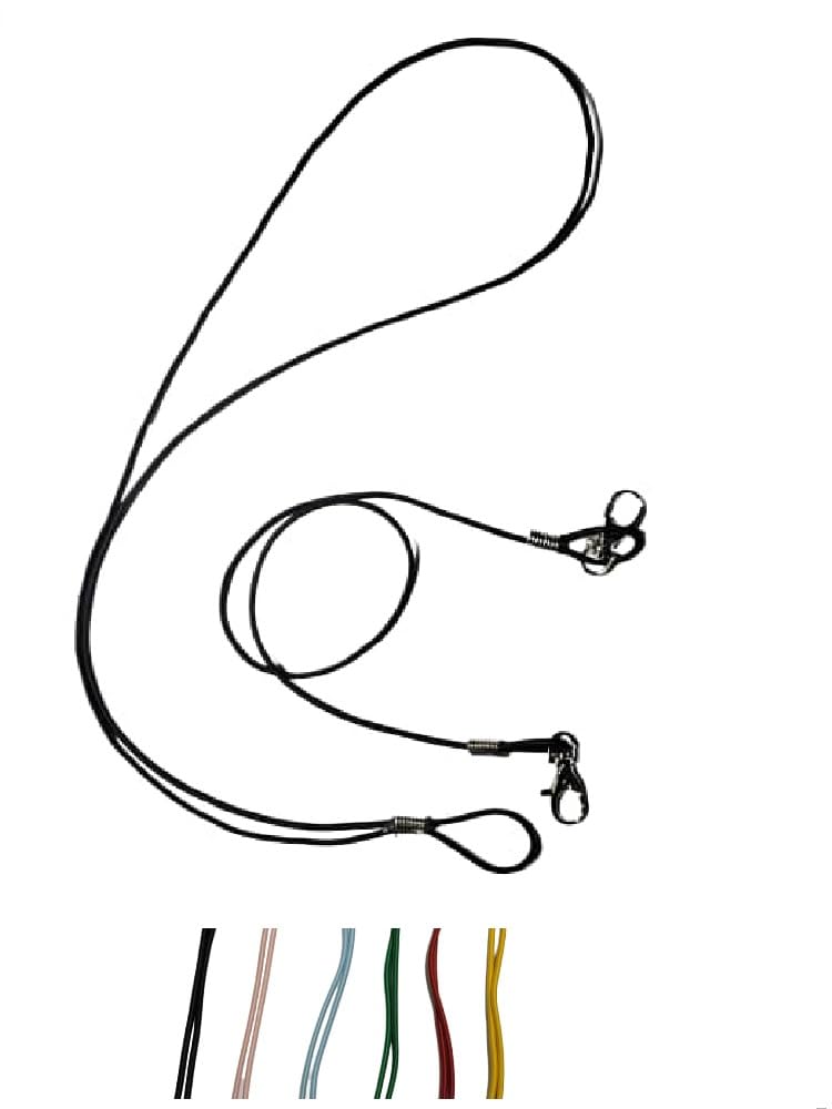 Corde élastique 3 mm noire mini gaine 60 cm avec crochets sécurité