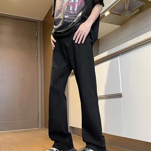 Men's Jeans Zipper Wash Elastic Trend Outdoors Wide Leg Pants Denim Trousers Y2K Streetwear Hip Hop Fitted Jean Pants2