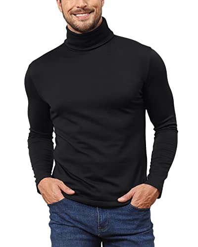 Mens Roll Neck Jumper Turtleneck Tops Knit Pullovers Basic Undershirts