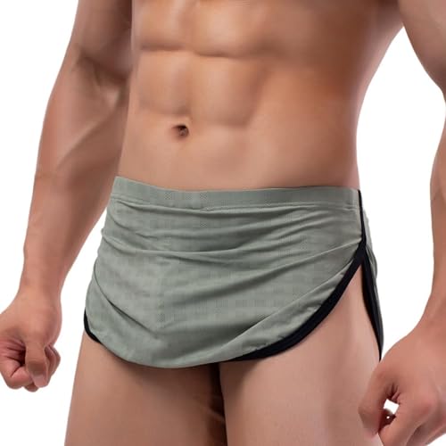 Men's Mesh Breathable Boxer Shorts Comfortable Nylon Pouch Underwear for Men Low-Rise Sleep Bottoms4