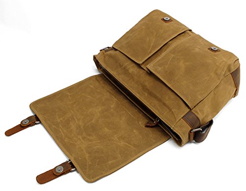 HuaChen Vintage Leather Messenger Bag