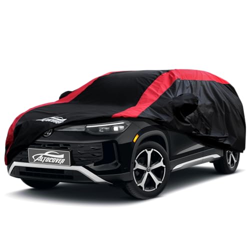 Image of Car Cover Waterproof All Weather Custom Fit for VW Volkswagen Tiguan 2018-2025 BWM, Tiguan Accessory with Door Zipper & Windproof Straps