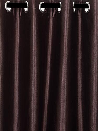Image of Home Sizzler Long Crush 2 Piece Brown Door Curtain, 7 feet