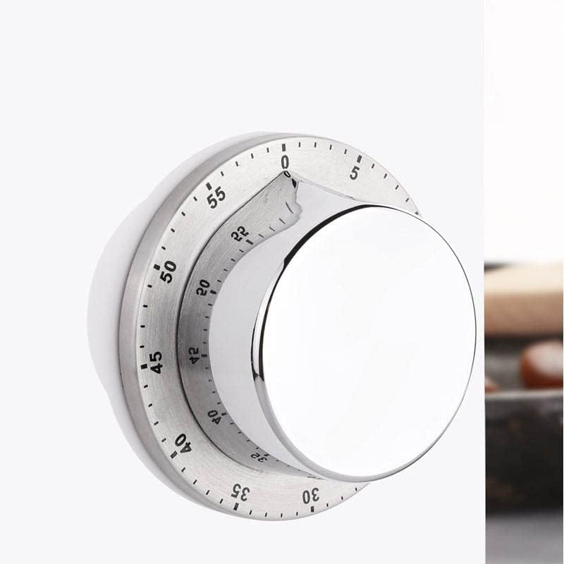 10pcs Stainless Steel Kitchen Timer with Magnetic Base Manual Mechanical Cooking Timer Countdown Cooking Tools(Black)