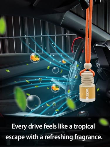 Image of IKEDA Car Air Freshener, Car Fresheners for Men & Women, 45+Day Long Lasting Fragrance Hanging Air Fresheners Scents, with Clip, Perfect for Auto and Home,Christmas,10ml, Citrus