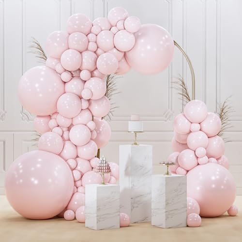 Image of PartyWoo Pale Pink Balloons 100pcs Different Sizes of 36 18 12 10 5 Inch Light Pastel Baby Pink Balloon Arch Kit for Birthday Engagement Bachelorette Baby Shower Easter Party Decorations Pink-Q01