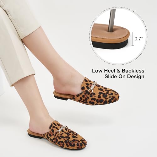 Image of Womens Mules Buckle Flats: Classic Suede Slip On Shoes Dressy Closed Toe Backless Slides Loafers 2026 for Business Work Office Casual