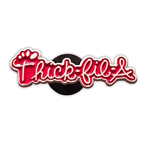 THICK-FIL-A Enamel Pin | Enamel Pins for Backpacks, Hat pins, Meme Pins, Cool Pins, Cute Pins, Button Pins (White text)