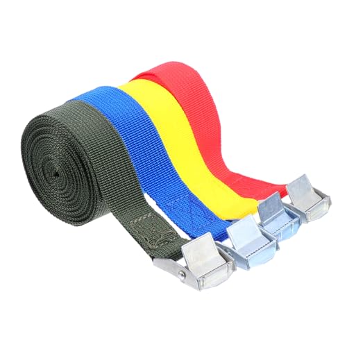 FUTUREORYY 4 Piezas Correas Amarre Resistentes con Trinquete para Carga de Vehículos Colores Aleatorios Uso para Equipaje y Transporte Seguro Color Aleatorio Color Aleatorio