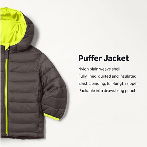 Image of Amazon Essentials Boys and Toddlers' Lightweight Water-Resistant Packable Hooded Insulated Puffer Jacket