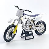 OEVTVR 1:12 Scale Diecast Dirt Bike Motorcycle Model – White Motocross Motorbike with Realistic Details, Alloy Body, Display Gift for Enthusiasts